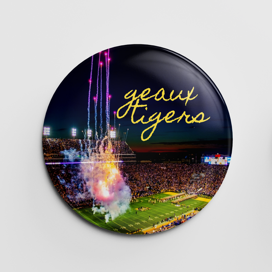 Geaux Tigers Skyline 2.25" Button