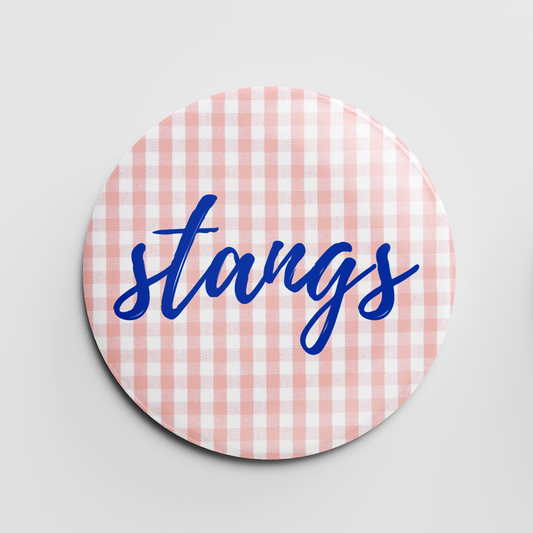 Stangs Gingham 2.25" Button