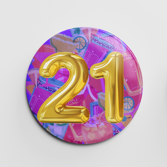 21st Cocktails 2.25" Button