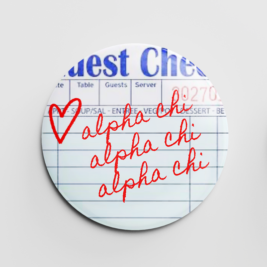 Alpha Chi Guest Check 2.25" Button