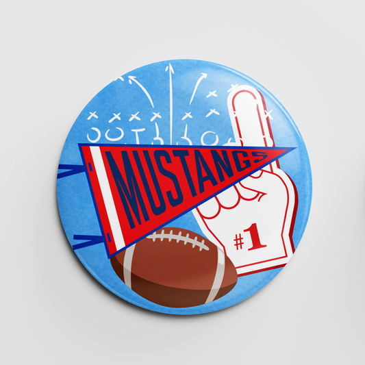 Mustang Pennant 2.25" Button